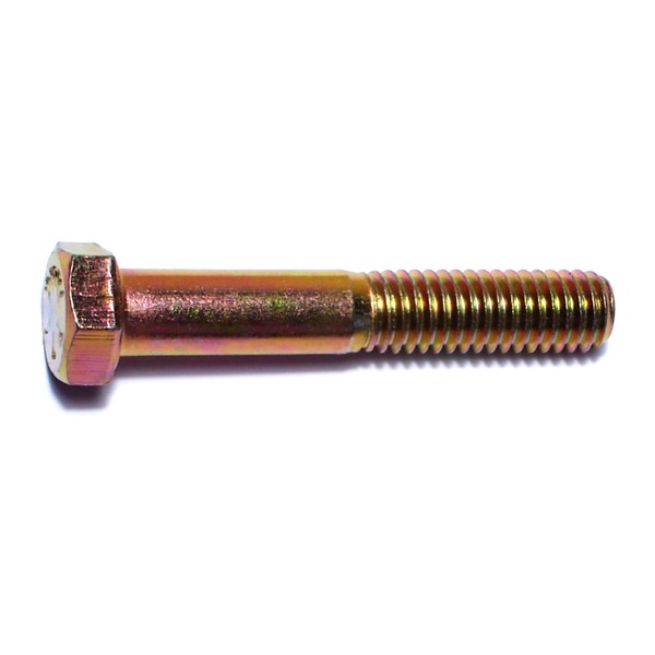 Midwest Fastener Grade 8, 3/8"-16 Hex Head Cap Screw, Zinc Yellow Steel, 2-1/4 in L, 25 PK 00698